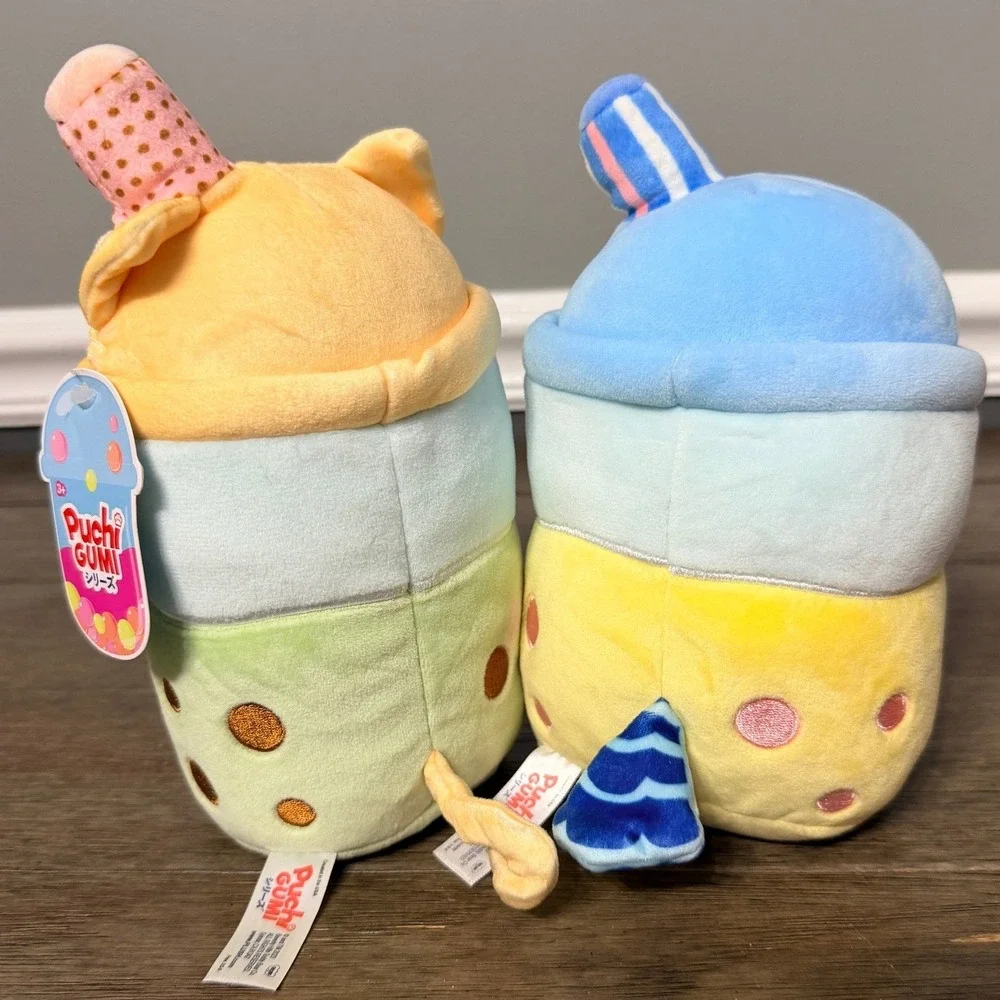 Kawaii Puchi Gumi Boba Tea Plush Cat & Bird Plush‎ Set